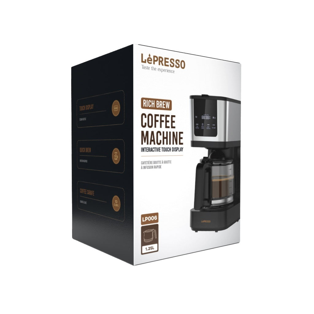1.25L Glass Carafe with Freshly Brewed Coffee
