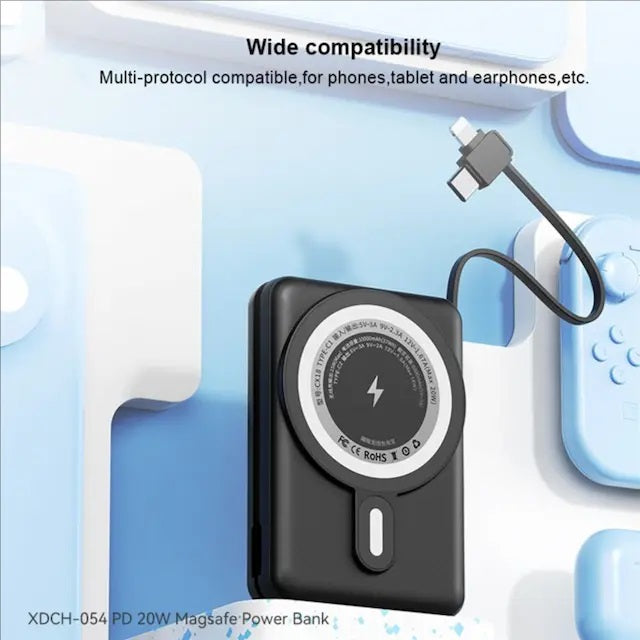 MAGSAFE POWER BANK 10000MAH WITH IPHONE CABLE AND TYPE-C CABLE XUNDD XDCH-054