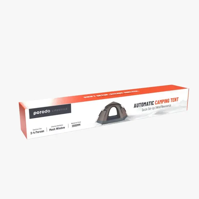 PORODO LIFESTYLE 4-PERSON EASY POP-UP AUTOMATIC CAMPING TENT - LIGHT BROWN
