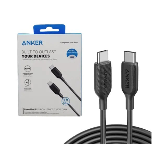 كابل أنكر باورلاين 3 USB-C 2.0 - 6 أقدام