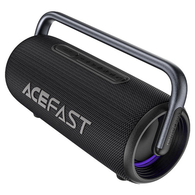 ACEFAST K2 Pro wireless speaker with RGB lighting, 4 speaker units, and 9600mAh battery for powerful 360° sound.