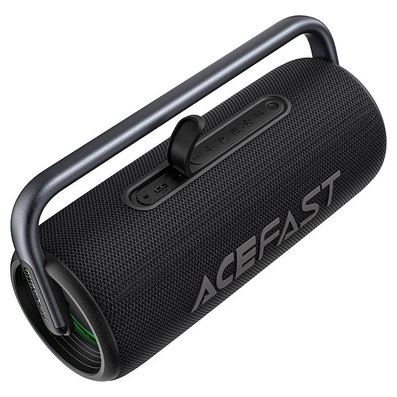 Close-up of ACEFAST K2 Pro showing handle, control panel, and rugged design for outdoor use.