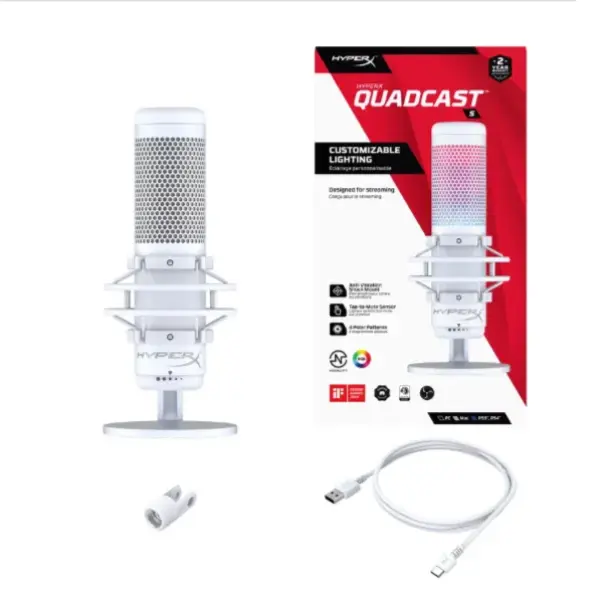 USB Gaming Microphone (RGB Lighting) - HyperX QuadcastS