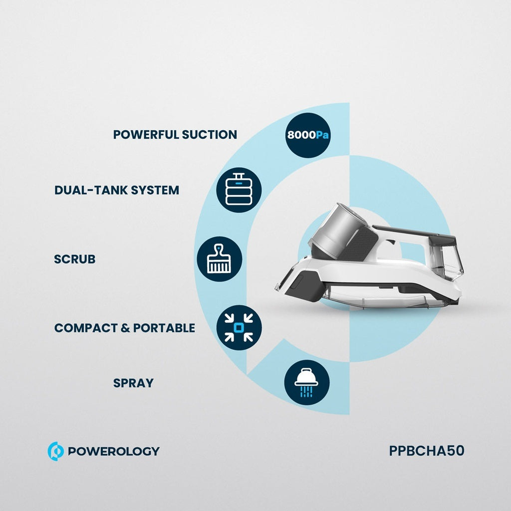 Powerology cleaner with 300ml clean and 500ml dirty tank
