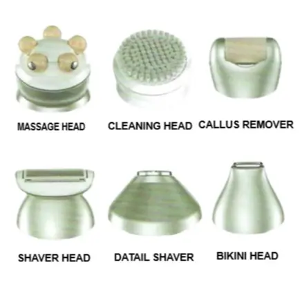 Face & Body Epilator (Wet & Dry Use, IPX7 Washable, 6 Replacement Head) - Porodo 7663
